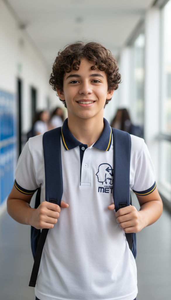 Aluno feliz Meta